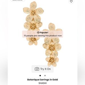 SHASHI Gold Floral Drop Earrings